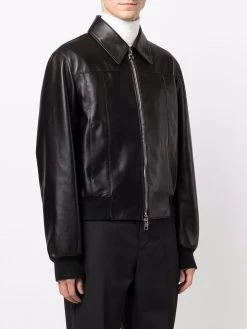 Alexander McQueen leather bomber jacket