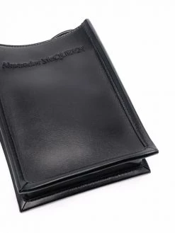 Alexander McQueen embroidered logo messenger bag