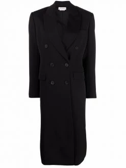 Alexander McQueen logo-print mid-length coat