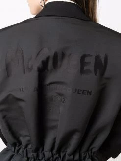 Alexander McQueen logo-print mid-length coat