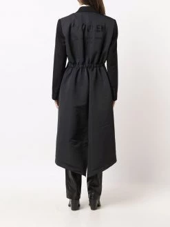 Alexander McQueen logo-print mid-length coat