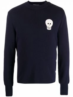 Alexander McQueen skull-embroidered wool jumper