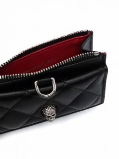 Alexander McQueen skull-charm quilted wallet