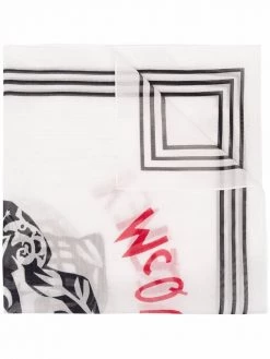 Alexander McQueen logo-print silk-blend scarf