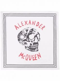 Alexander McQueen logo-print silk-blend scarf
