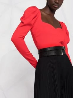 Alexander McQueen ruched sweetheart-neck bodysuit