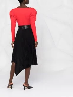 Alexander McQueen ruched sweetheart-neck bodysuit