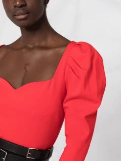 Alexander McQueen ruched sweetheart-neck bodysuit