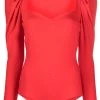 Alexander McQueen ruched sweetheart-neck bodysuit