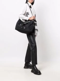 Alexander McQueen large logo-embroidered shoulder bag