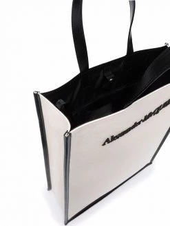 Alexander McQueen logo-embroidered tote bag