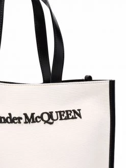 Alexander McQueen logo-embroidered tote bag