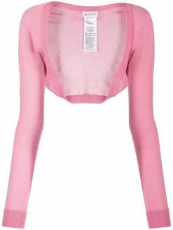 Alexander McQueen embroidered-logo bolero cardigan