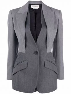 Alexander McQueen layered single-breasted jacket