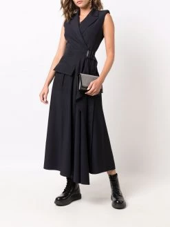 Alexander McQueen sleeveless wool-blend wrap dress