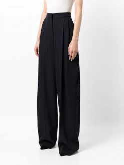 Alexander McQueen pressed-crease high-waisted palazzo trousers