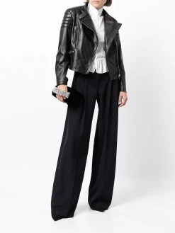 Alexander McQueen pressed-crease high-waisted palazzo trousers