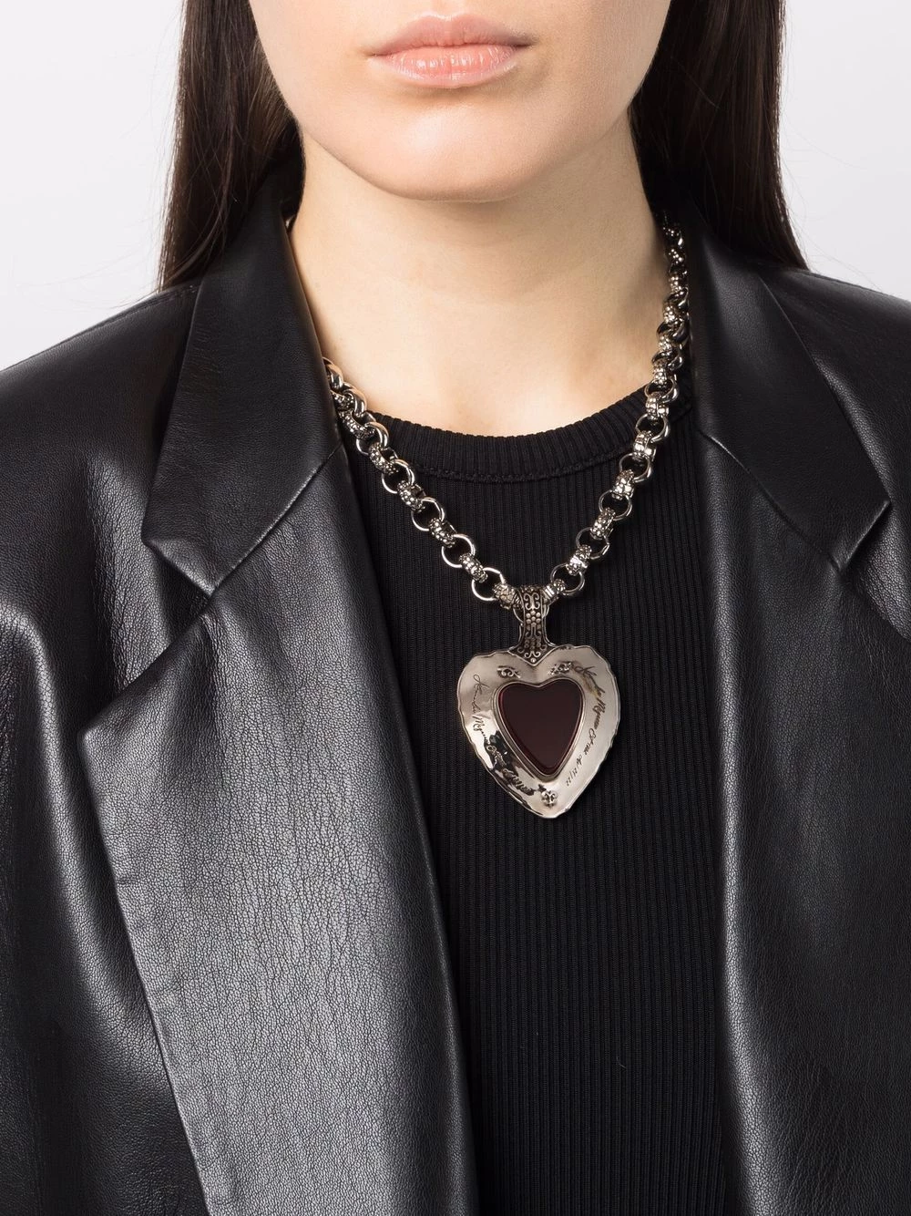 Top 10 ๐ฅฐ Alexander McQueen Heart pendant chain necklace โค๏ธ 2 Alexander McQueen heart pendant chain necklace