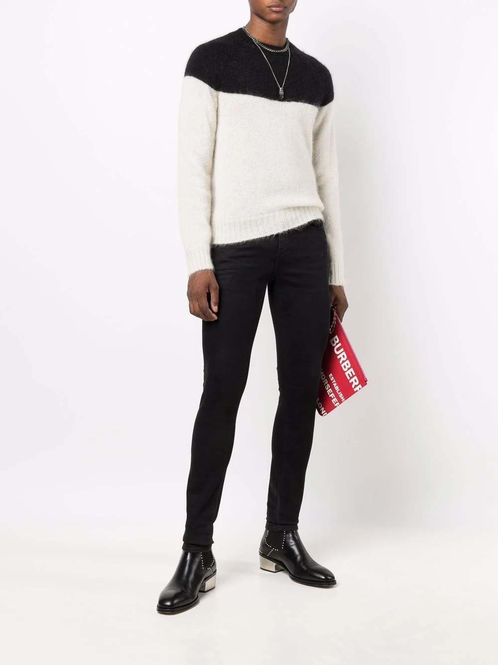 Best Sale ๐ Alexander McQueen Two tone mohair blend knit jumper ๐ 2 Alexander McQueen two-tone mohair-blend knit jumper