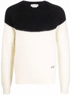 Alexander McQueen two-tone mohair-blend knit jumper