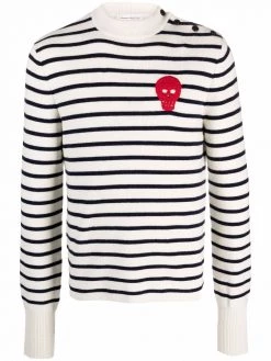 Alexander McQueen striped mock-neck jumper