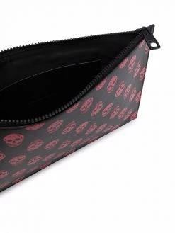 Alexander McQueen skull-print leather clutch bag