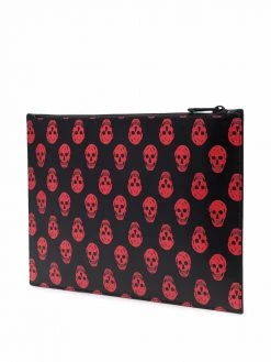 Alexander McQueen skull-print leather clutch bag