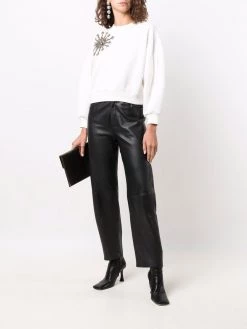 Alexander McQueen crystal star cotton-blend sweatshirt