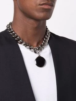 Alexander McQueen circular pendant curb chain necklace