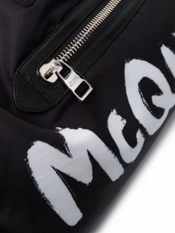 Alexander McQueen logo-print drawstring-waist shoulder bag