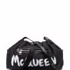 Alexander McQueen logo-print drawstring-waist shoulder bag