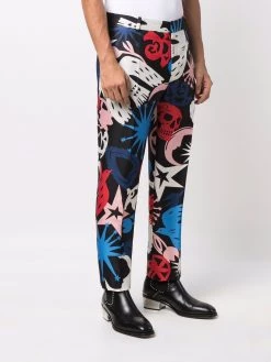 Alexander McQueen graphic-print slim-fit trousers