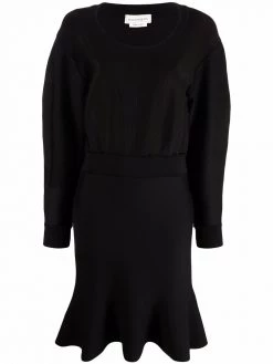 Alexander McQueen long-sleeved peplum dress