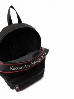 Alexander McQueen logo-stripe print backpack