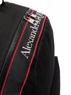 Alexander McQueen logo-stripe print backpack