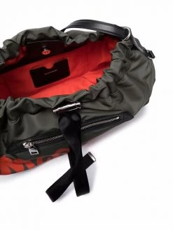 Alexander McQueen logo-print drawstring shoulder bag