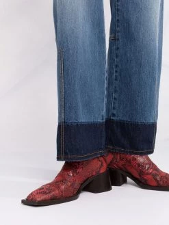 Alexander McQueen two-tone straight-leg jeans
