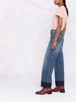 Alexander McQueen two-tone straight-leg jeans