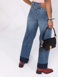 Alexander McQueen two-tone straight-leg jeans
