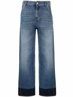 Alexander McQueen two-tone straight-leg jeans
