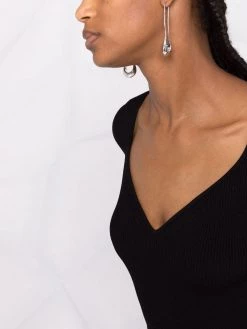 Alexander McQueen V-neck ribbed knit top