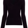 Alexander McQueen V-neck ribbed knit top
