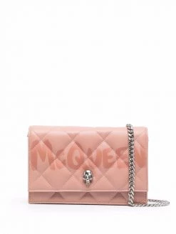 Alexander McQueen quilted logo-print shoulder bag