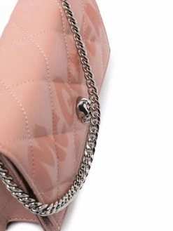 Alexander McQueen quilted logo-print shoulder bag