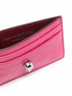 Alexander McQueen skull-appliqué leather cardholder