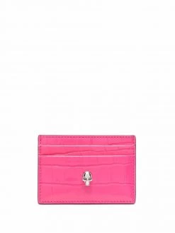 Alexander McQueen skull-appliqué leather cardholder