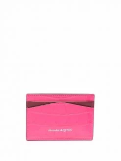 Alexander McQueen skull-appliqué leather cardholder