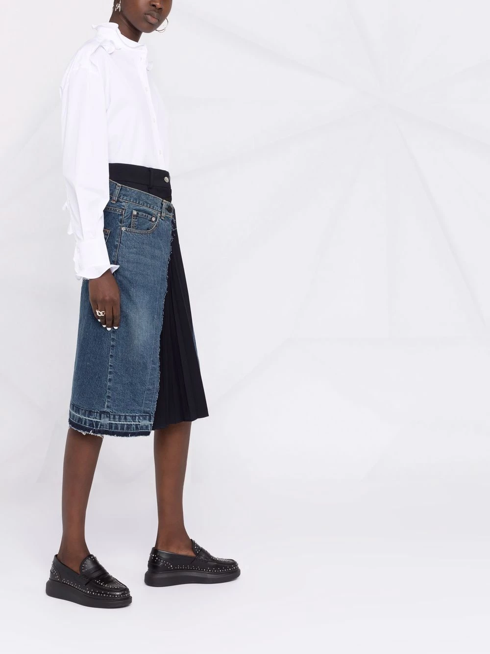 Deals 😀 Alexander McQueen Ruffle collar cotton long sleeve top ⭐ 6 Alexander McQueen ruffle-collar cotton long-sleeve top