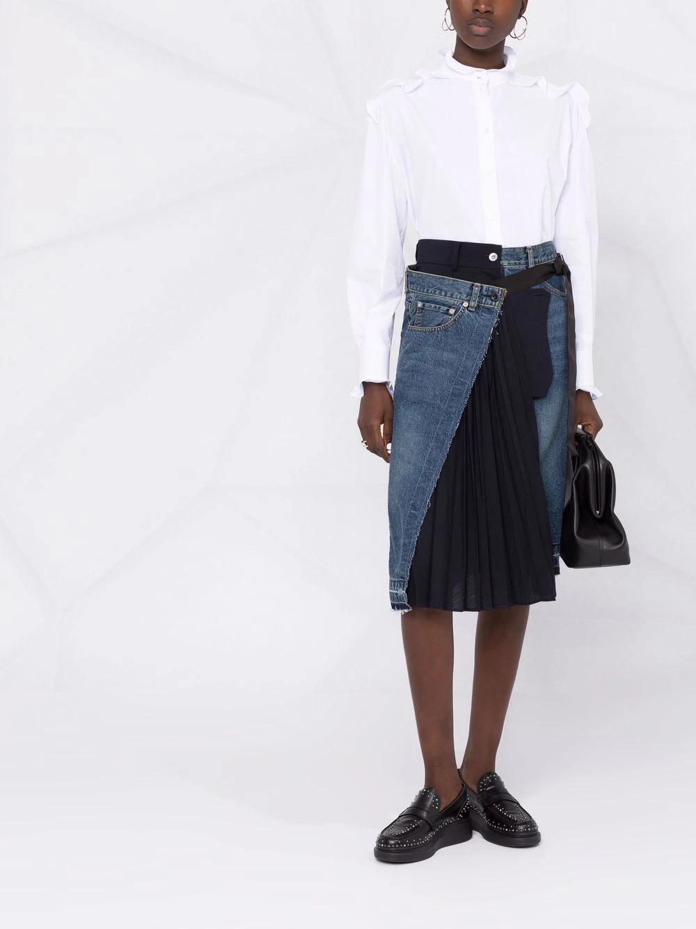 Deals 😀 Alexander McQueen Ruffle collar cotton long sleeve top ⭐ 2 Alexander McQueen ruffle-collar cotton long-sleeve top