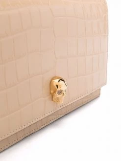 Alexander McQueen crocodile-effect leather shoulder bag